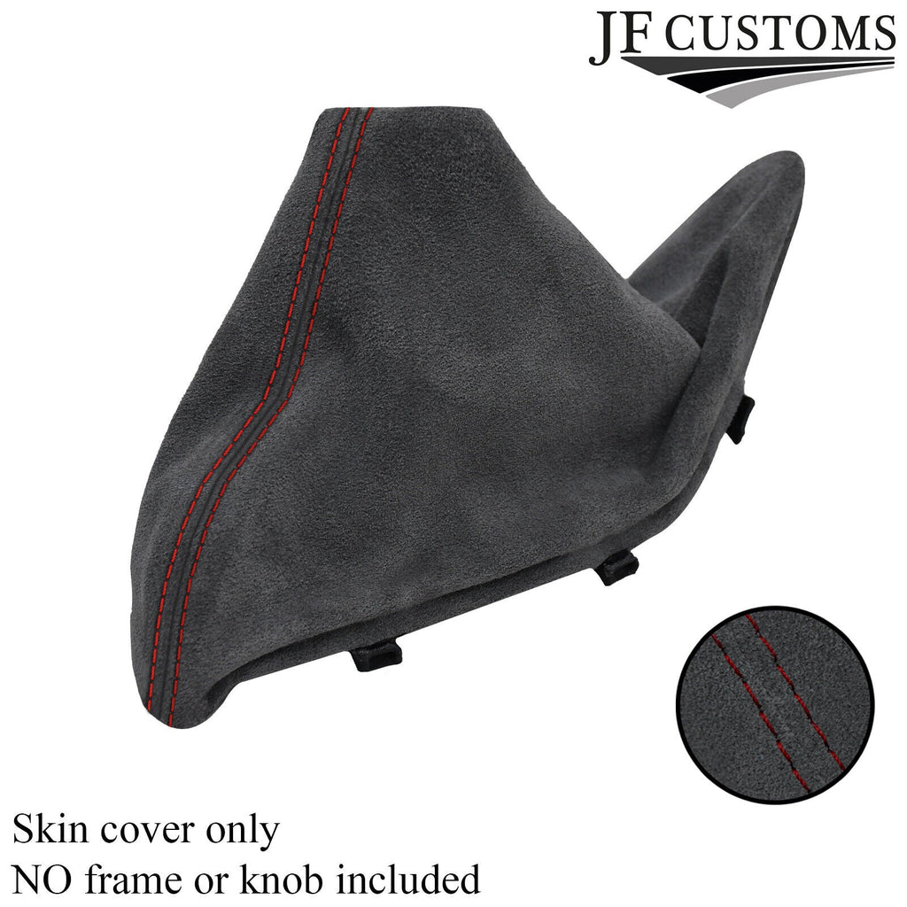 DARK RED STITCH GREY SUEDE HANDBRAKE GAITER FOR BMW 1 F20 F21 2011-2018