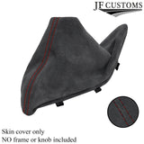 DARK RED STITCH GREY SUEDE HANDBRAKE GAITER FOR BMW 1 F20 F21 2011-2018