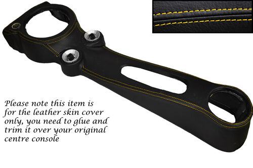 YELLOW STITCH CENTRE CONSOLE LEATHER COVER FITS ROVER 25 & MGZR 04-06 FACELIFT