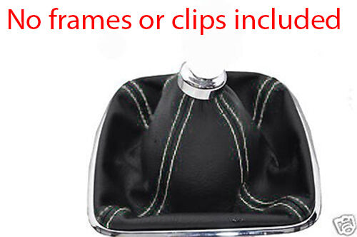 FITS FORD MONDEO MK4 LEATHER GEAR GAITER 07+ white  stitch CUSTOM NEW MADE IN UK