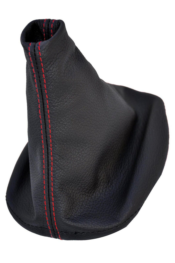 FITS LANCIA FULVIA BLACK LEATHER GEAR GAITER red stitch CUSTOM NEW MADE IN UK