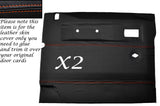 ORANGE STITCH 2X FRONT DOOR CARDS LEATHER COVERS FITS LAND ROVER DEFENDER 07-14