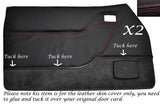 RED  STITCH 2X FRONT DOOR CARDS LEATHER SKIN COVERS FITS FORD CAPRI MK2 MK3