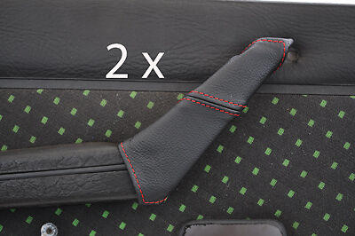 red stitch FITS ALFA ROMEO ALFASUD SPRINT 2X DOOR HANDLE LEATHER COVERS