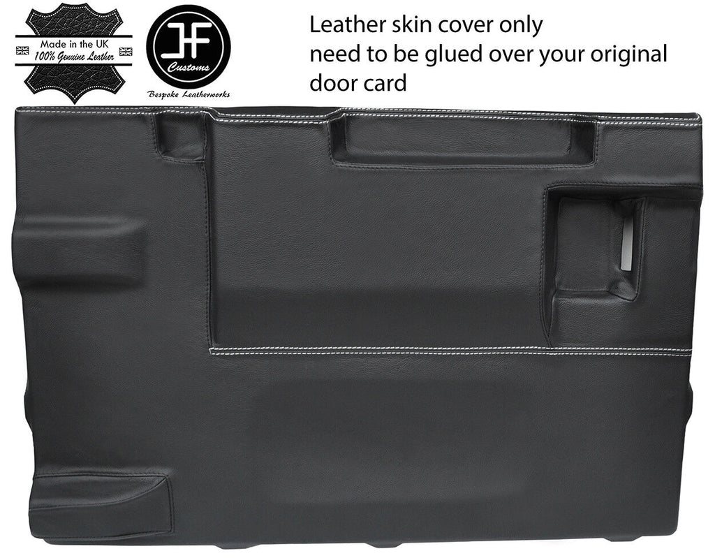 WHITE STITCH TAILGATE DOOR CARD LTHR COVER FOR LAND ROVER DEFENDER 90 03-17 3DR