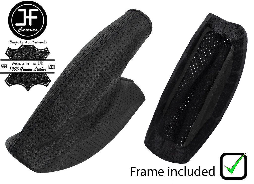 BLACK STITCH PERFORATED HANDBRAKE + PLASTIC INNER FOR LOTUS ELISE EXIGE 96-14
