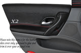 RED STITCH 2X FRONT DOOR CARDS SKIN COVERS FITS RENAULT LAGUNA MK2 2001-2005