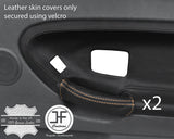 BEGE STITCH 2X FRONT DOOR HANDLE LEATHER COVERS FITS BMW E36 SALOON TOURING