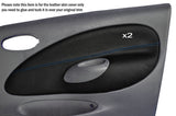 BLUE STITCH 2X FRONT DOOR CARD SKIN COVERS FITS FORD FIESTA MK4 MK5 95-02 3DR