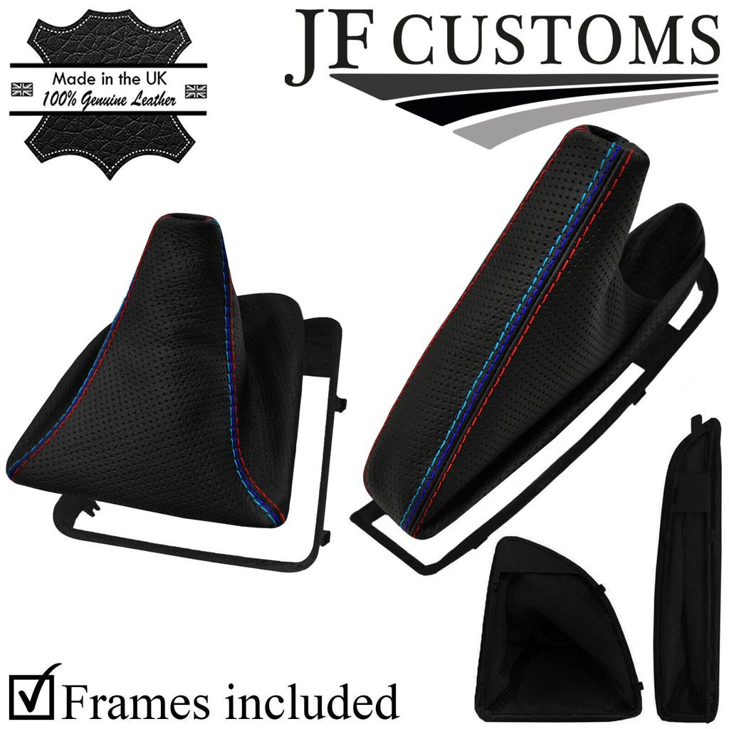TRI STITCH PERFORATED LEATHER GEAR HANDBRAKE +FRAME FOR BMW E81 E82 E87 E88