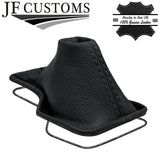 BLACK STITCH LEATHER AUTO GEAR GAITER +METAL FRAME FOR INFINITI EX35 EX37 08-13