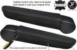 BLACK STITCHING 2X ARMREST LEATHER COVERS FITS VW T6 TRANSPORTER 2016-2019