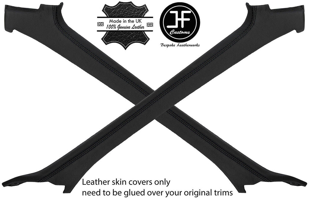 BLACK STITCH 2X A PILLAR LEATHER COVERS FOR MAZDA RX7 FC3S 86-91 CONVERTIBLE