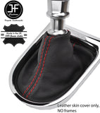 RED STITCH TOP GRAIN REAL LEATHER MANUAL GEAR GAITER FITS FORD MUSTANG 15-17