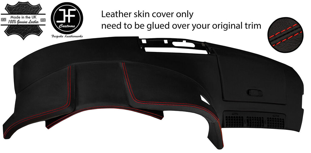 RED STITCHING DASH DASHBOARD REAL LEATHER COVER FOR CORVETTE C4 1990-1993