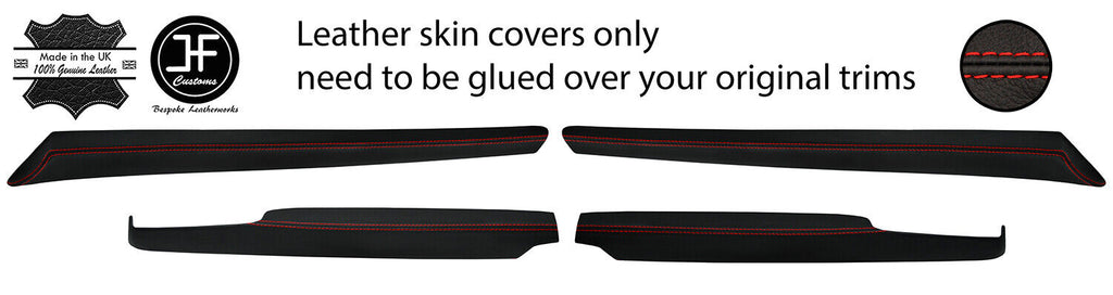 RED STITCH 2X FRONT 2X REAR CAPPING LEATHER COVER FOR PORSCHE 911 SC TARGA
