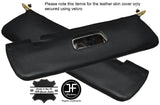 BLACK STITCHING 2X SUN VISORS LEATHER COVERS FITS BMW 2002 2002 TII CUSTOM NEW