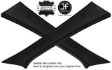 BLACK STITCH 2X A PILLAR REAL LEATHER COVERS FITS MERCEDES A CLASS W176 12-16