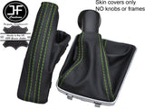 GREEN STITCH TOP GRAIN LEATHER GAITER SET FITS VAUXHALL OPEL ASTRA MK5 H 04-09