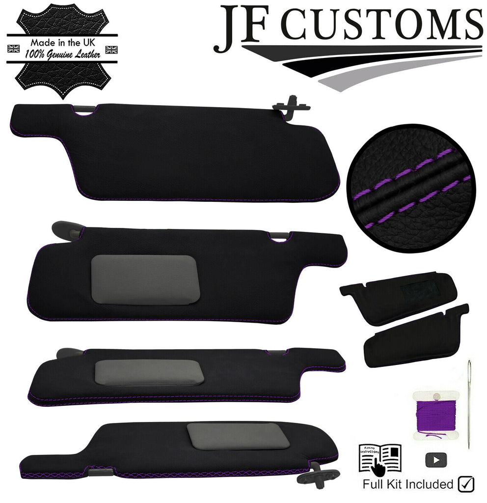 PURPLE CROSS STITCH 2X SUN VISOR COVERS FOR NISSAN SKYLINE R33 GTR GT-T 93-98
