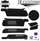 PURPLE CROSS STITCH 2X SUN VISOR COVERS FOR NISSAN SKYLINE R33 GTR GT-T 93-98