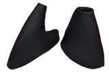 RED DOUBLE STITCH FITS MG TF MGF MK2 1999-2005   LEATHER GEAR + HANDBRAKE SET