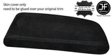 BLACK STITCHING REAL SUEDE ARMREST LID COVER FITS DACIA DUSTER 2010-2017