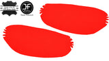 RED LEATHER 2X REAR DOOR ARMREST COVERS FITS BMW E46 CONVERTIBLE COUPE