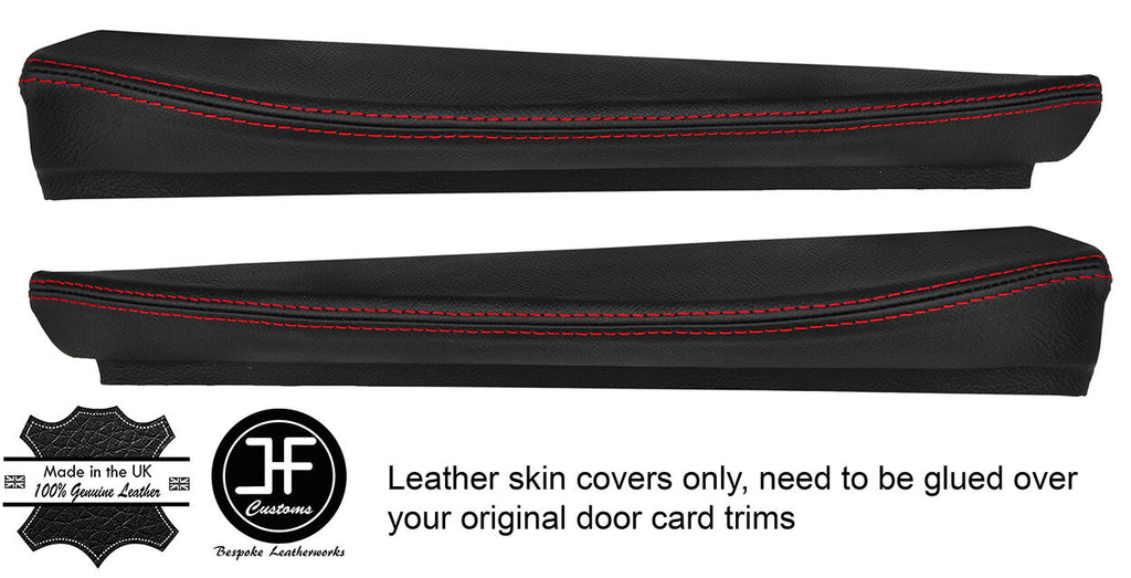 RED STITCH 2X REAR DOOR ARMREST LEATHER COVERS FITS VW TYPE 3 NOTCHBACK 61-65