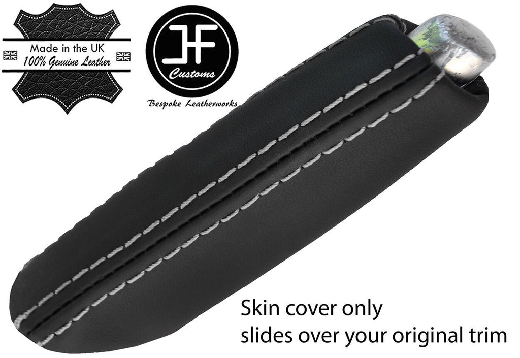 GREY STITCH REAL NAPPA LEATHER HANDBRAKE HANDLE COVER FITS AUDI A4 B7 04-08