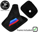 BLACK STITCH TRI STRIPE MANUAL SUEDE GEAR GAITER+PLASTIC FRAME FOR BMW E34 87-97