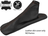 BROWN STITCH TOP GRAIN LEATHER HANDBRAKE GAITER FITS ALFA ROMEO GIULIETTA 10-17