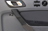 BLACK STITCHING 2X REAR DOOR HANDLE LEATHER COVERS FITS FORD RANGER 2012-2017