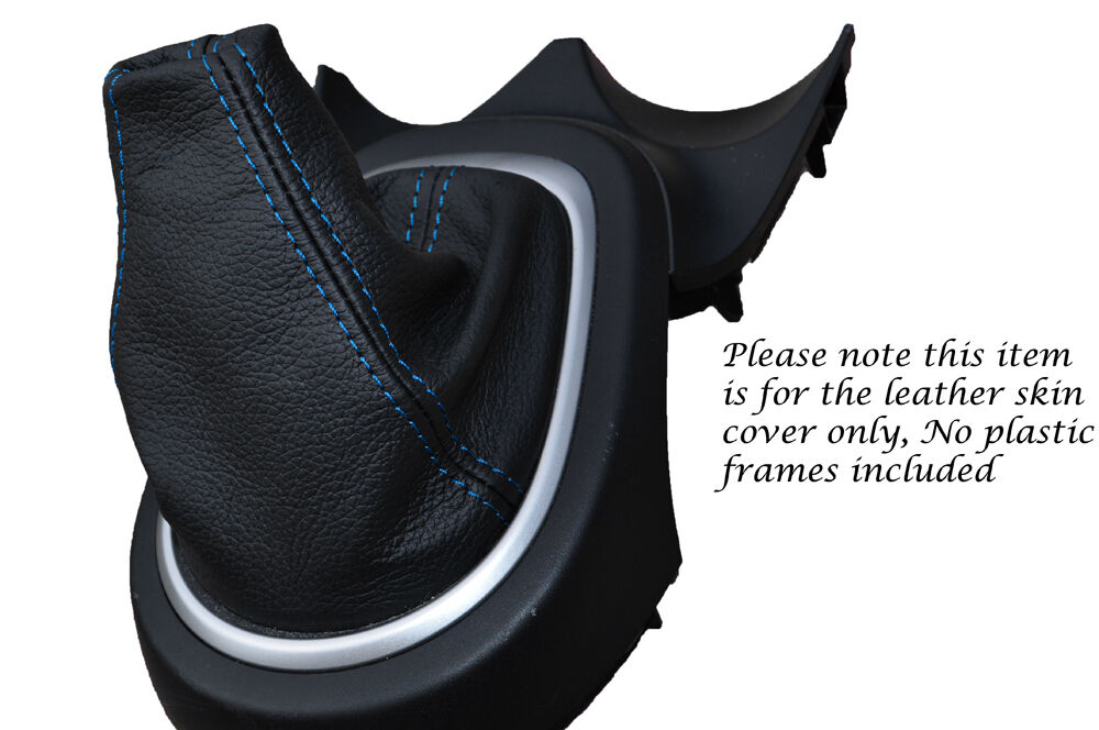 BLUE STITCHING LEATHER GEAR GAITER FITS HONDA CR-Z CRZ 2010-2014 CUSTOM NEW