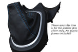 BLUE STITCHING LEATHER GEAR GAITER FITS HONDA CR-Z CRZ 2010-2014 CUSTOM NEW
