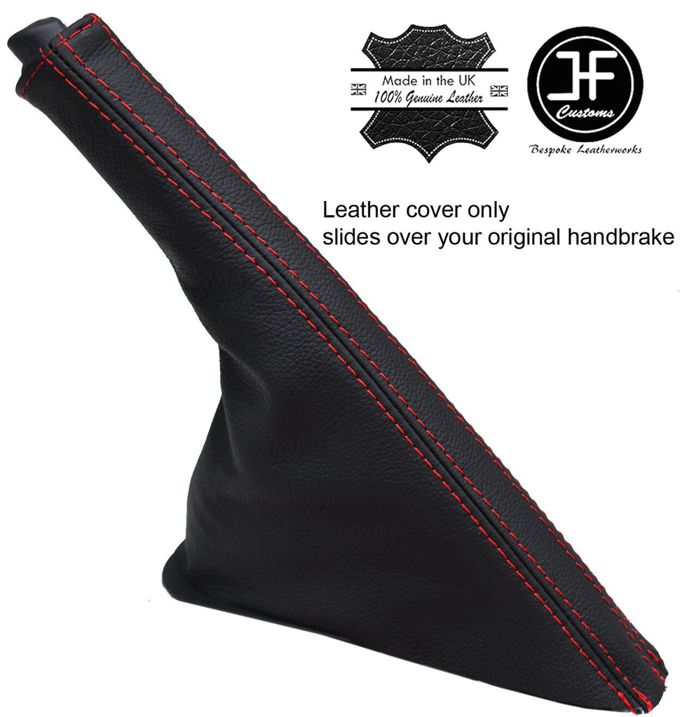 RED STITCH TOP GRAIN LEATHER SLIM HANDBRAKE GAITER FITS FIAT 500 2007-2017