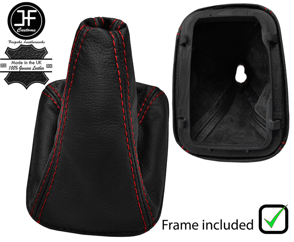 RED STITCH LEATHER MANUAL GEAR GAITER+PLASTIC FRAME FOR SAAB 900 1994-1998