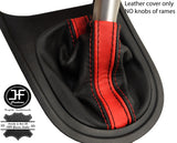 BLACK & RED STRIPE LEATHER MANUAL GEAR GAITER FITS MG MG3 2011-2016 CUSTOM NEW