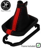 RED BLACK STRIPE LEATHER MANUAL GEAR + PLASTIC FRAME FOR JEEP RENEGADE 14-20