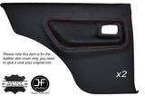 RED STITCH 2X REAR DOOR CARD COVERS FITS FORD ESCORT MK2 RS2000 COUPE 2DR