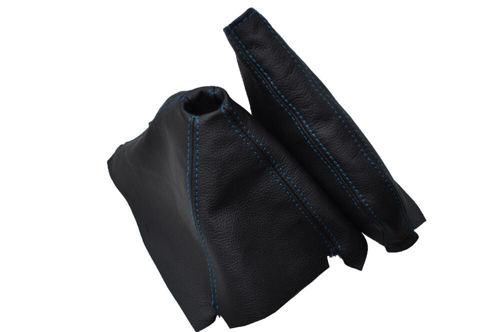 FITS HONDA CRX DEL SOL  1992-1997 GEAR HANDBRAKE GAITER DOUBLE BLUE  STITCH