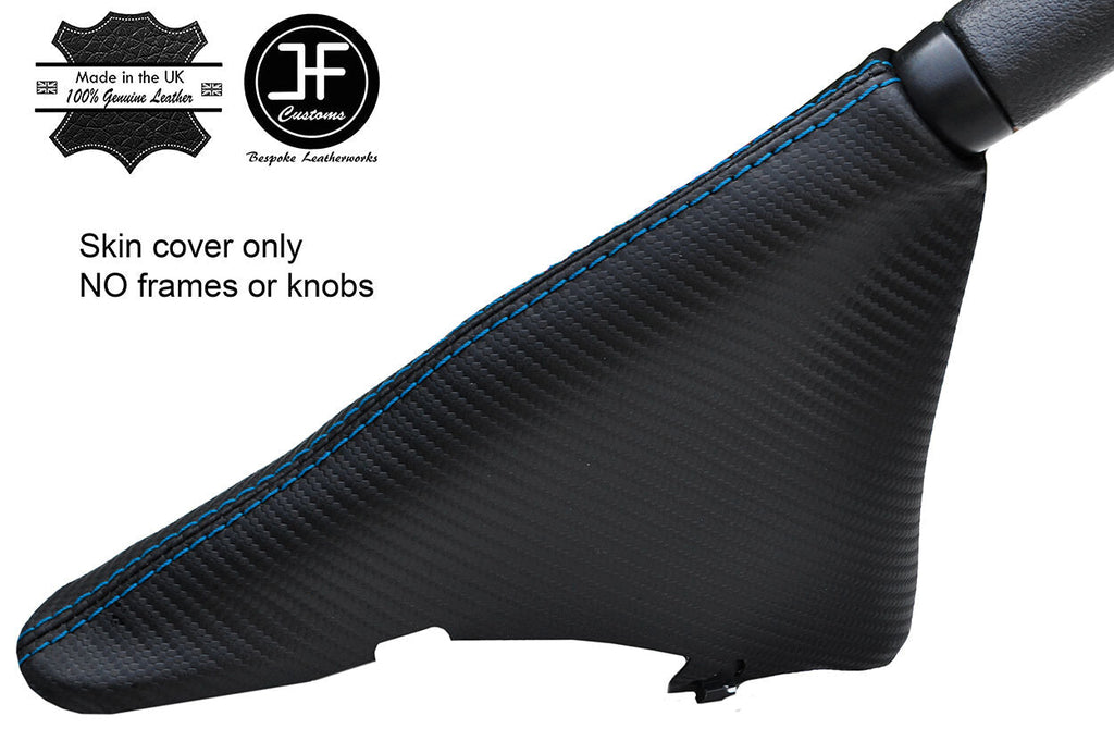 BLUE STITCH CARBON FIBER VINYL HANDBRAKE GAITER FOR BMW MINI R50 R52 R53 01-06