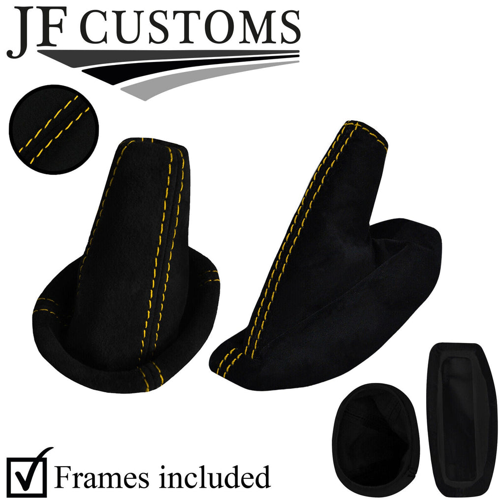 YELLOW STITCH SUEDE GEAR HANDBRAKE + FRAMES FOR LOTUS ELISE EXIGE 2004-2014