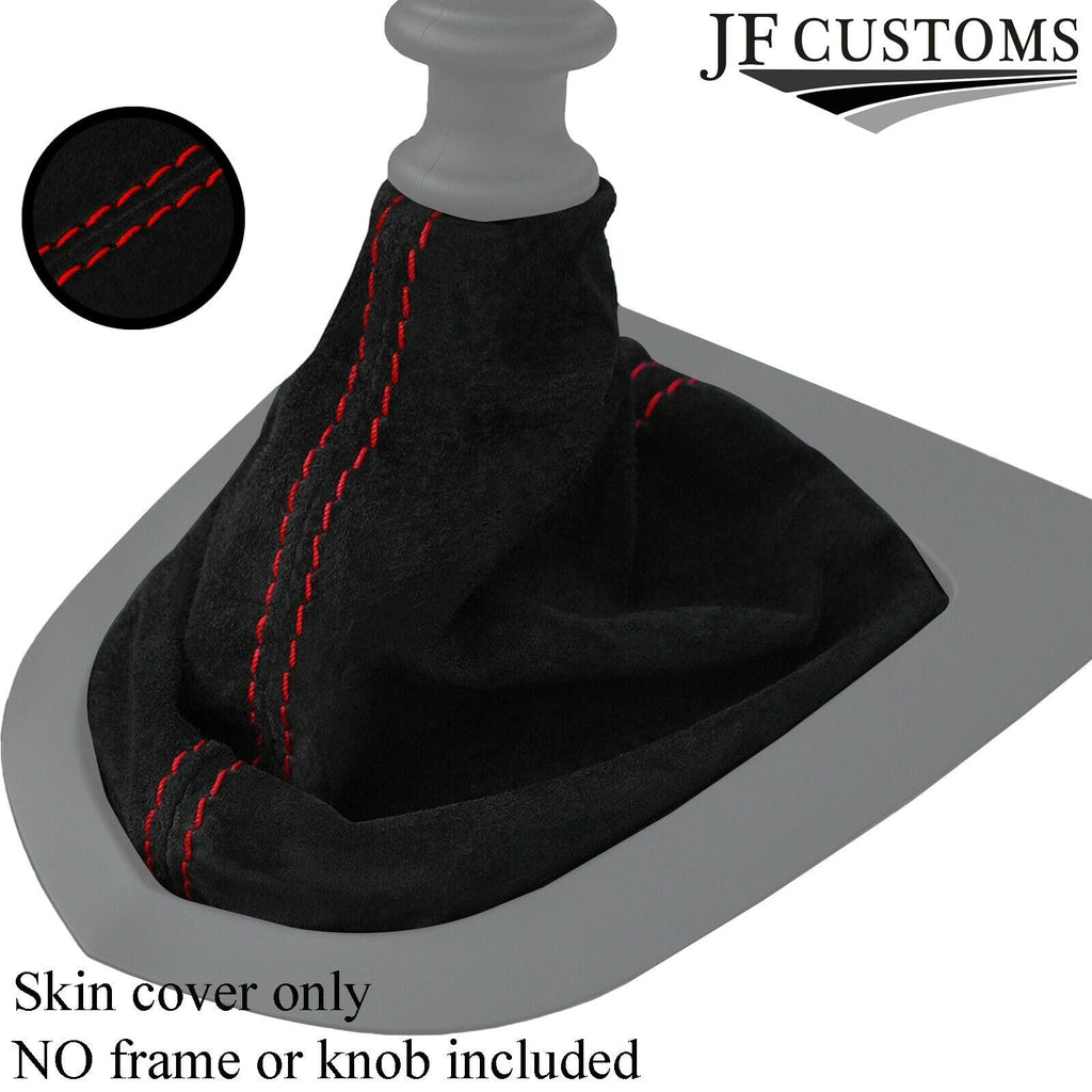 RED STITCHING REAL SUEDE MANUAL GEAR GAITER FITS PEUGEOT RCZ 2009-2015