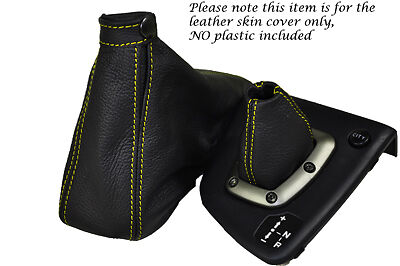 YELLOW STITCH FITS ALFA ROMEO 156 SELESPEED LEATHER GEAR & HANDBRAKE GAITERS