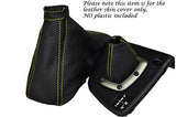 YELLOW STITCH FITS ALFA ROMEO 156 SELESPEED LEATHER GEAR & HANDBRAKE GAITERS