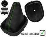 GREEN STITCH LEATHER MANUAL GAITER + PLASTIC FRAME FITS VW CADDY & MAXI 04-15