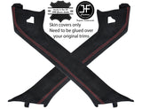 RED STITCH 2X A PILLAR SUEDE COVERS FITS BMW Z4 E85 ROADSTER 03-09 STYLE 2