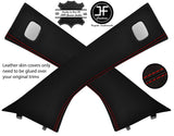 RED STITCH 2X A PILLAR LEATHER COVERS FOR SMART FORTWO 453 2014-2019 CUSTOM NEW