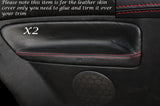RED STITCH 2X REAR DOOR CARD SKIN COVERS FITS VW GOLF MK4 IV JETTA 98-05 3DR